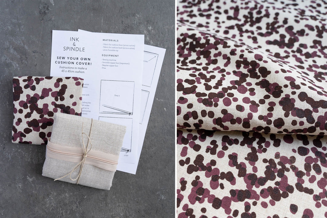 hand screen printed linen kit – spotted-quoll design – australian made