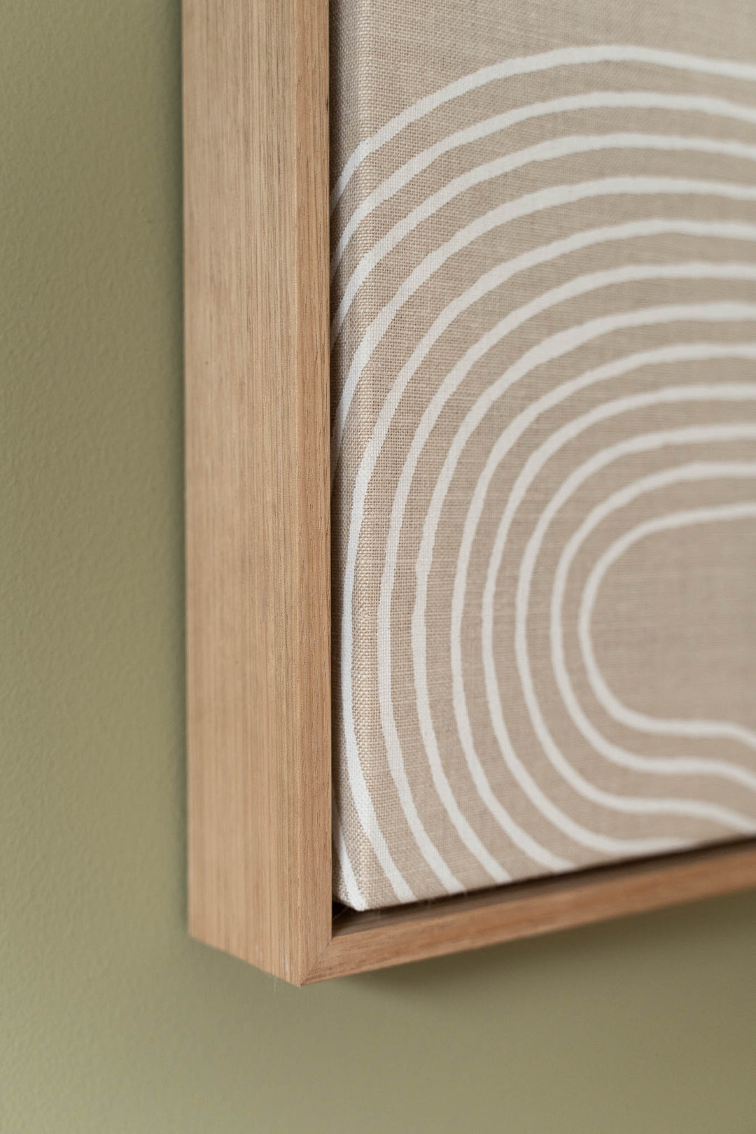 Custom Fabric with Tassie Oak Floating Frame