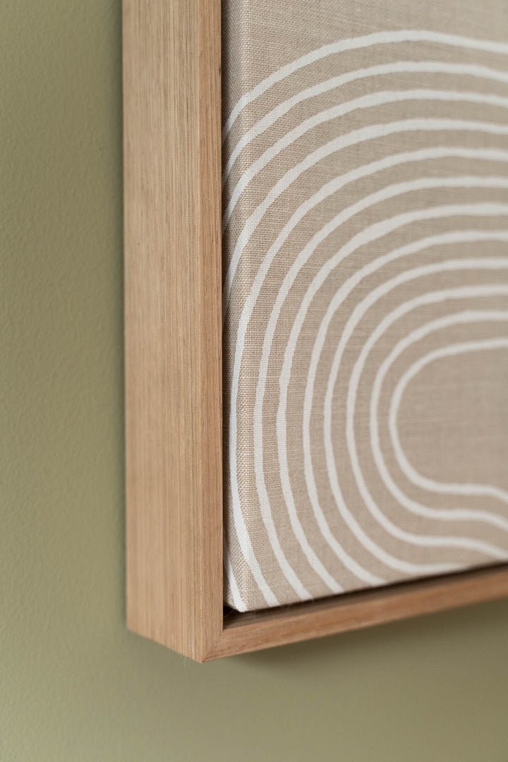 Custom Fabric with Tassie Oak Floating Frame