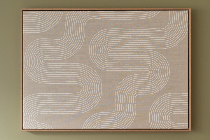 Custom Fabric with Tassie Oak Floating Frame