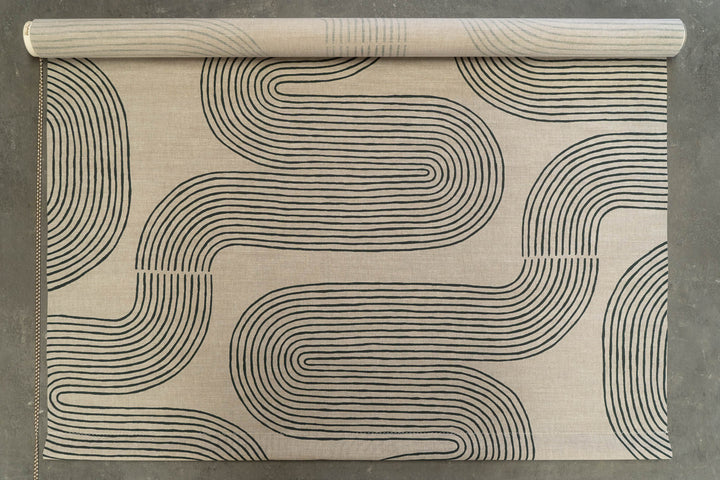 hand screen printed linen textile – australian made