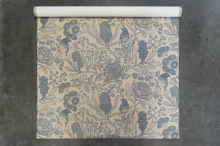 hand screen printed linen textile – australian made