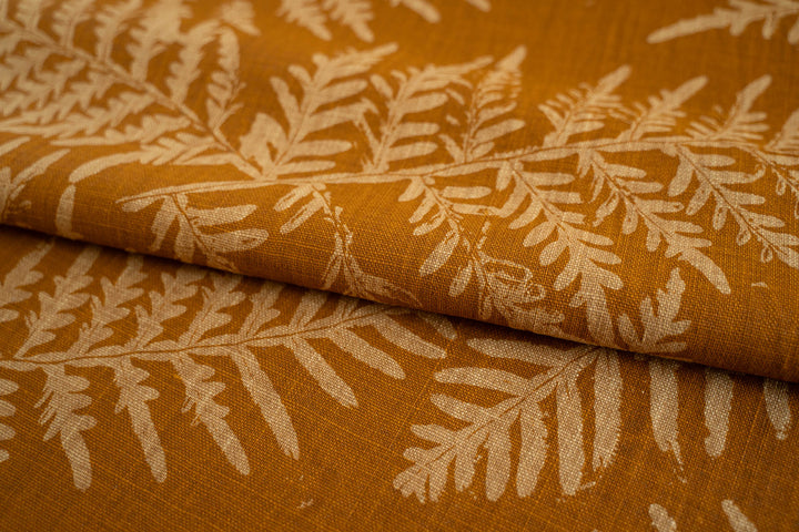 hand screen printed linen yardage – bracken design – australian made