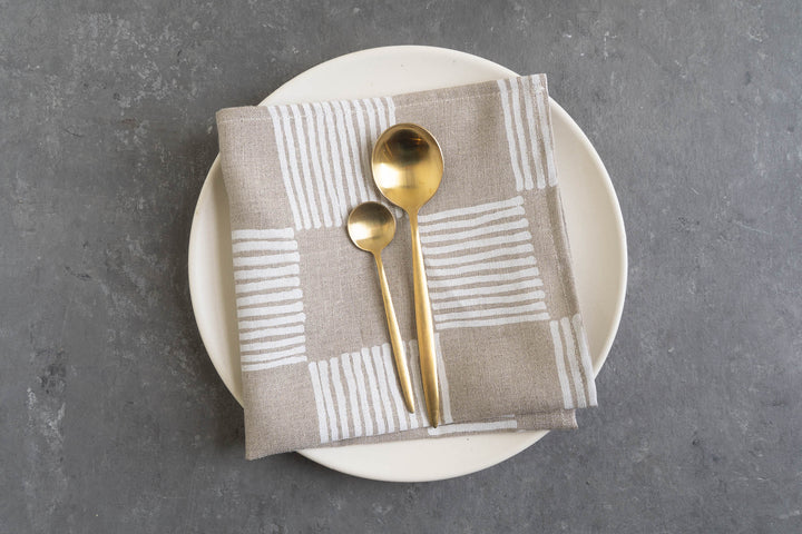 Drift Check in Soft White Napkins - Set of 4