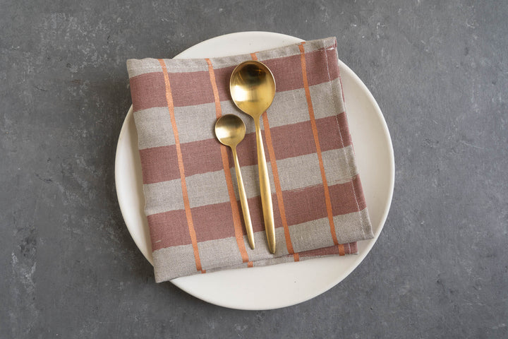 Stripe Check Napkins - Set of 4