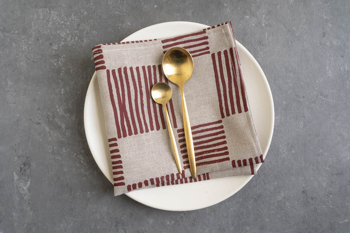Drift Check in Deep Red Napkins - Set of 4