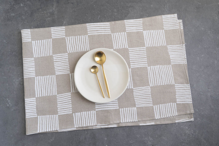 Drift Check in Soft White Table Runner