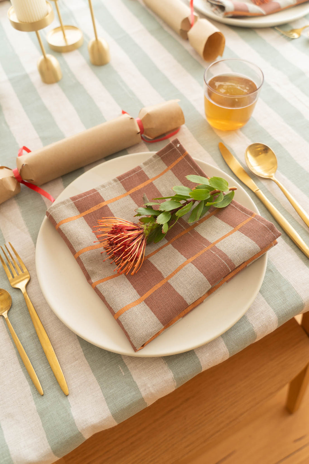 Stripe Check Napkins - Set of 4