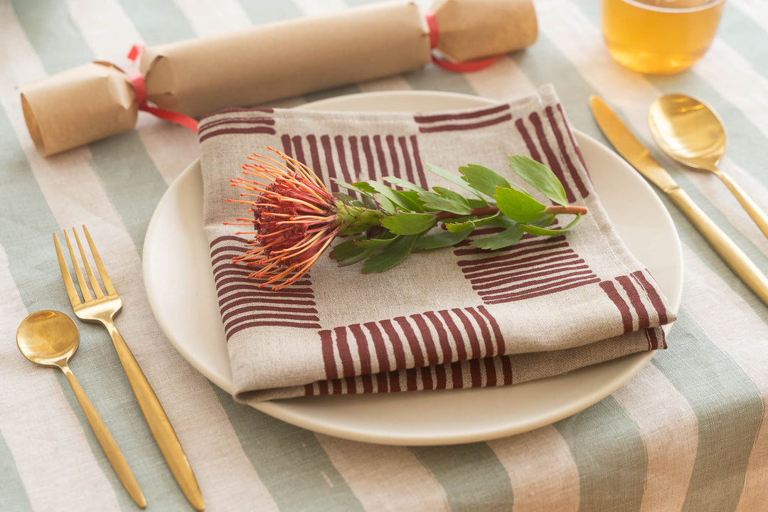 Drift Check in Deep Red Napkins - Set of 4