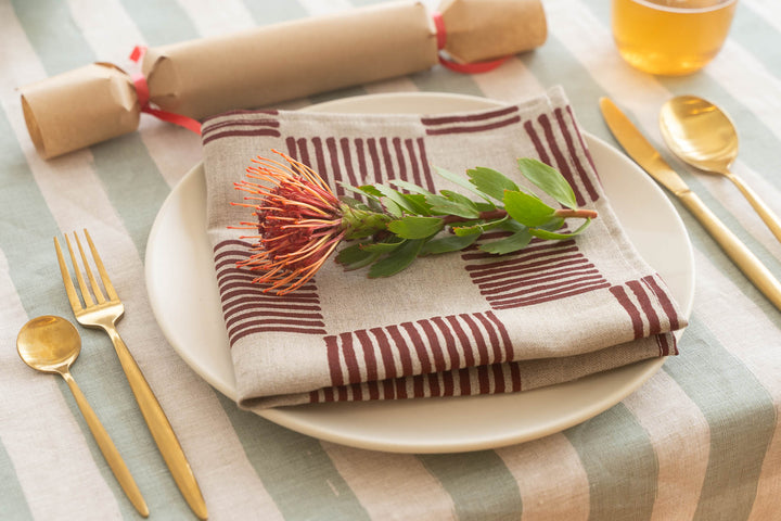 Drift Check in Deep Red Napkins - Set of 4