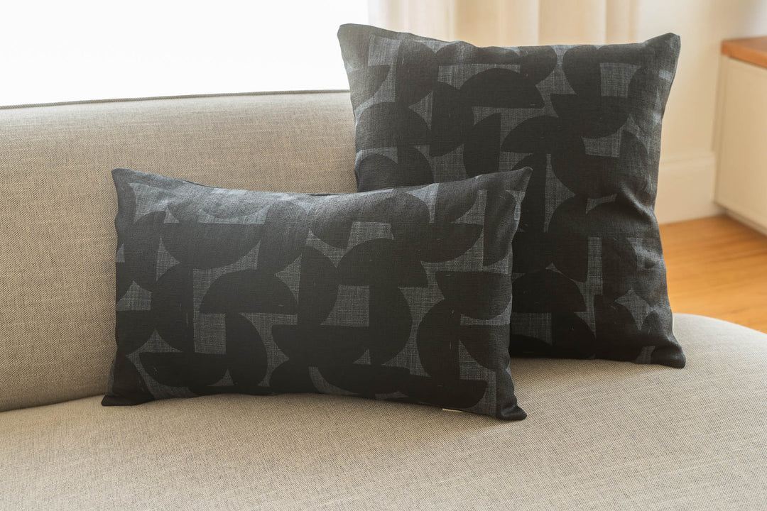 Rectangle Cushion - Stoneware in Black on Granite