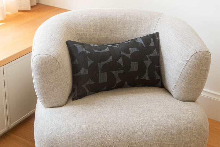 Rectangle Cushion - Stoneware in Black on Granite