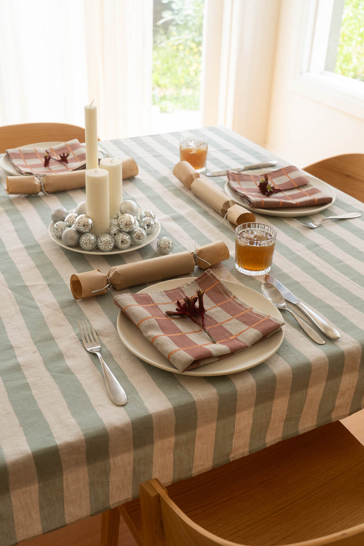 Stripe Check Napkins - Set of 4