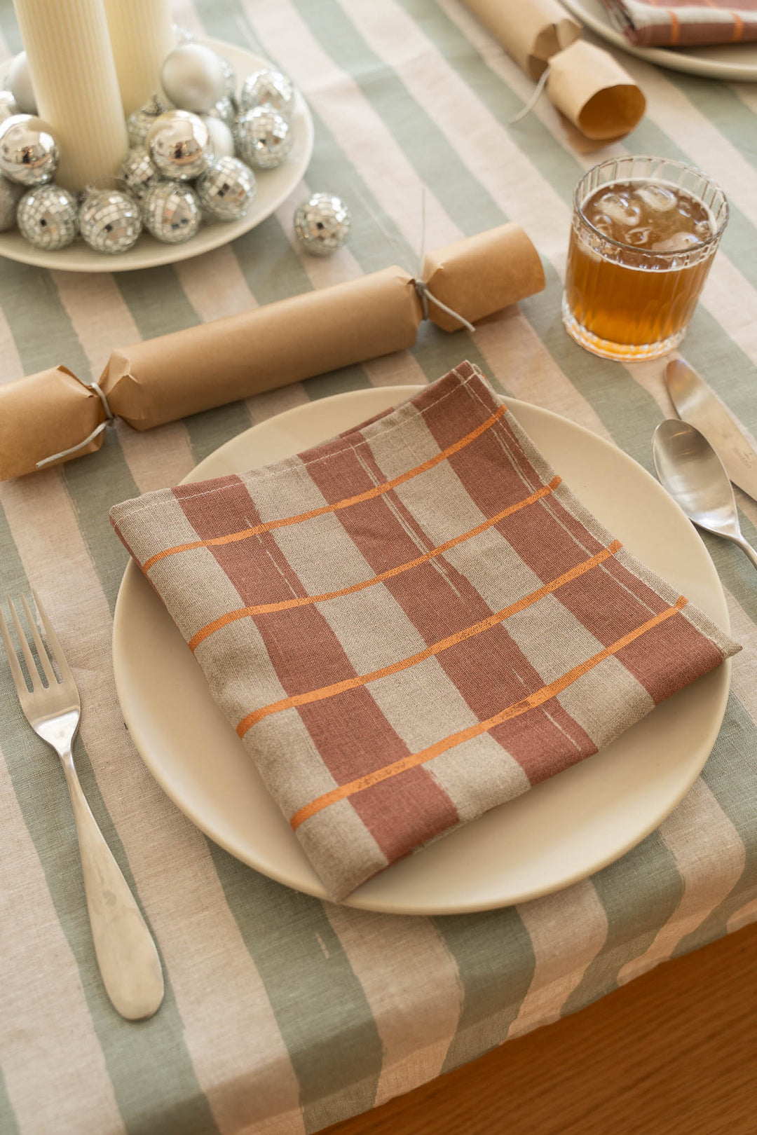 Stripe Check Napkins - Set of 4
