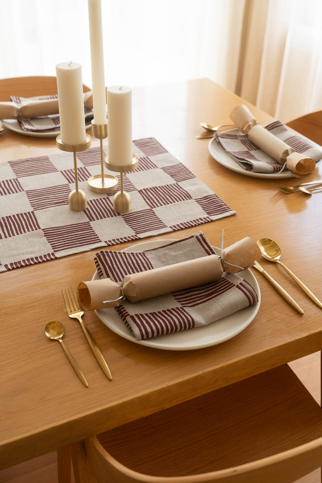 Drift Check in Deep Red Napkins - Set of 4