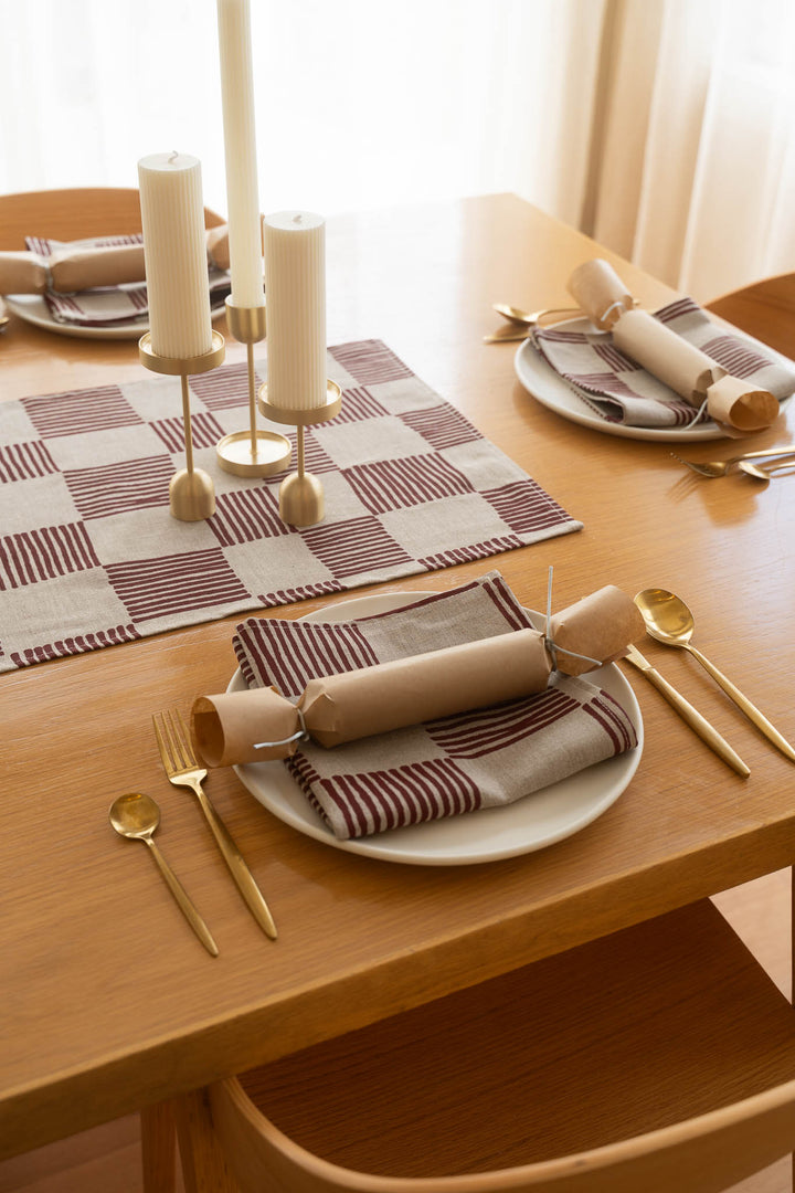 Drift Check in Deep Red Napkins - Set of 4