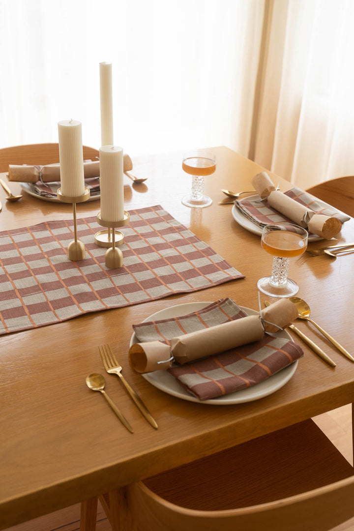 Stripe Check Napkins - Set of 4