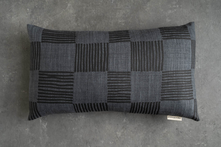 Rectangle Cushion - Drift Check in Black on Granite