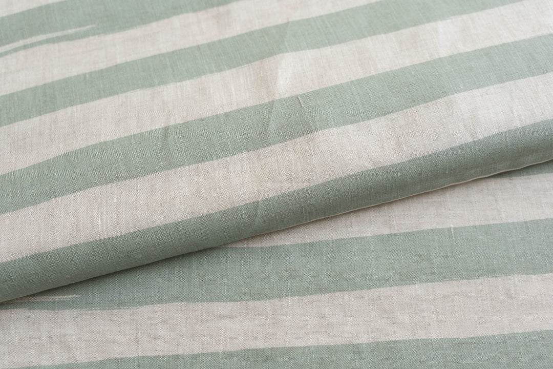 Horizon Stripe in Saltbush on Oatmeal Lightweight