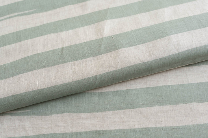 Horizon Stripe in Saltbush on Oatmeal Lightweight