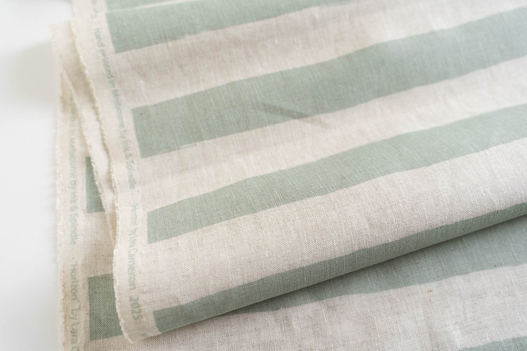 Horizon Stripe in Saltbush on Oatmeal Lightweight