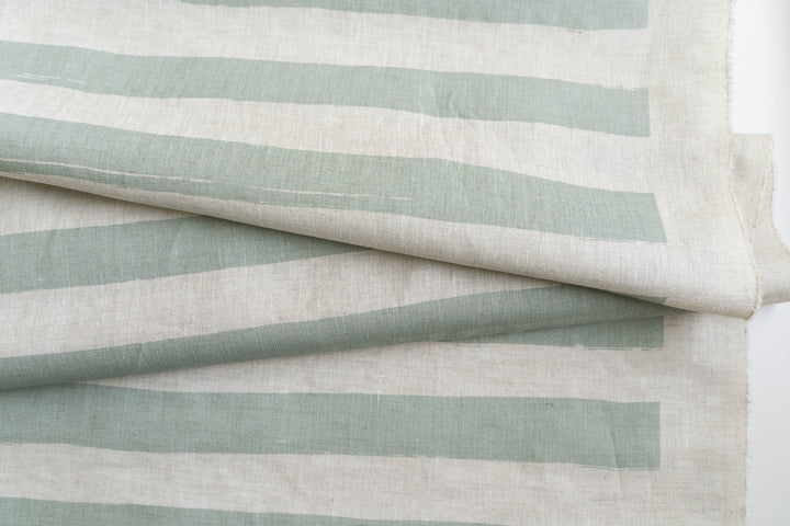 Horizon Stripe in Saltbush on Oatmeal Lightweight