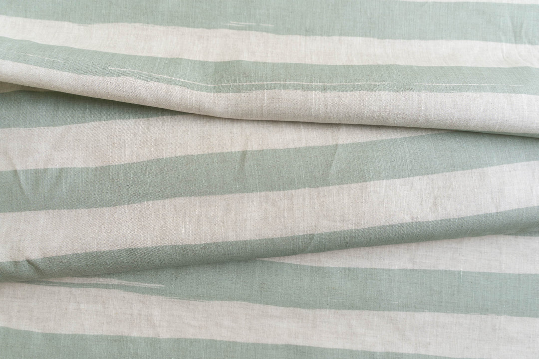 Horizon Stripe in Saltbush on Oatmeal Lightweight