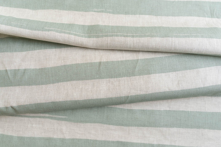 Horizon Stripe in Saltbush on Oatmeal Lightweight