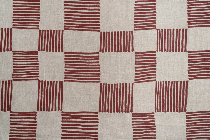 Drift Check in Deep Red on Flax Midweight