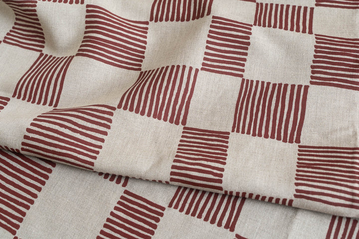 Drift Check in Deep Red on Flax Midweight