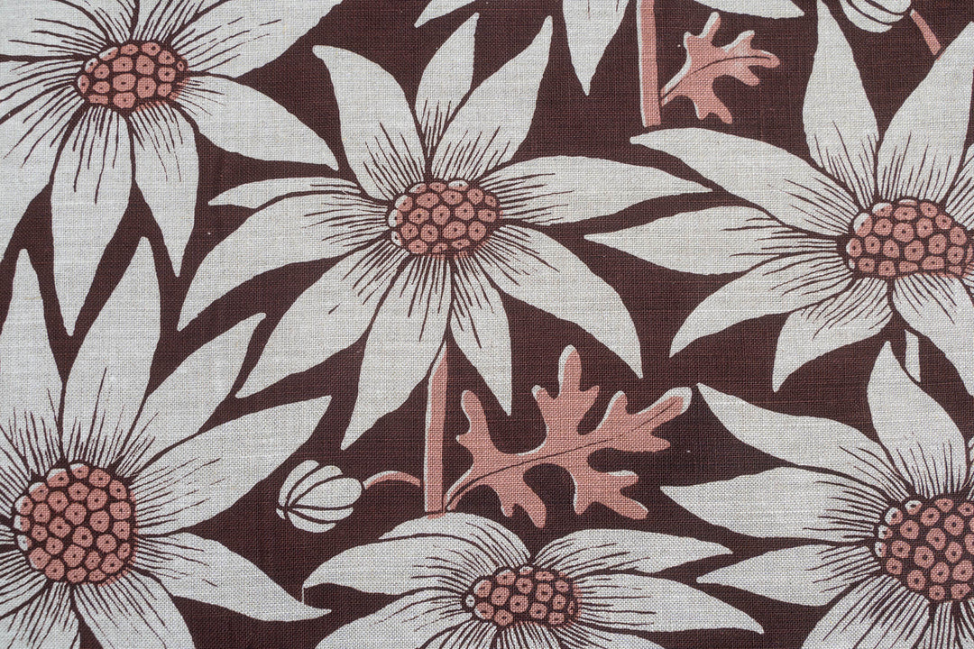 Flannel Flower in Earth & Rose on Oatmeal Midweight