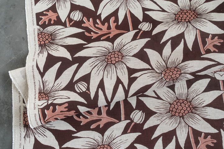 Flannel Flower in Earth & Rose on Oatmeal Midweight