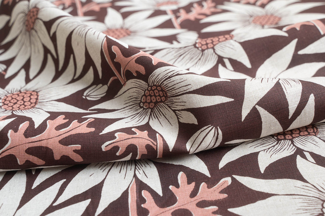 Flannel Flower in Earth & Rose on Oatmeal Midweight