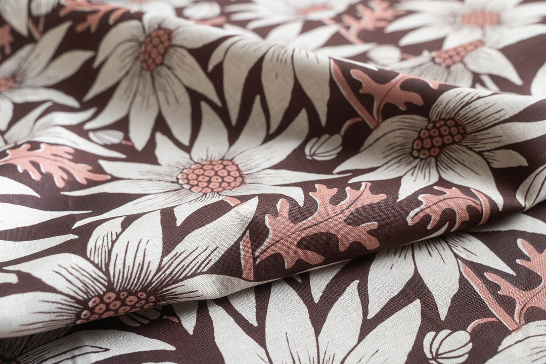 Flannel Flower in Earth & Rose on Oatmeal Midweight
