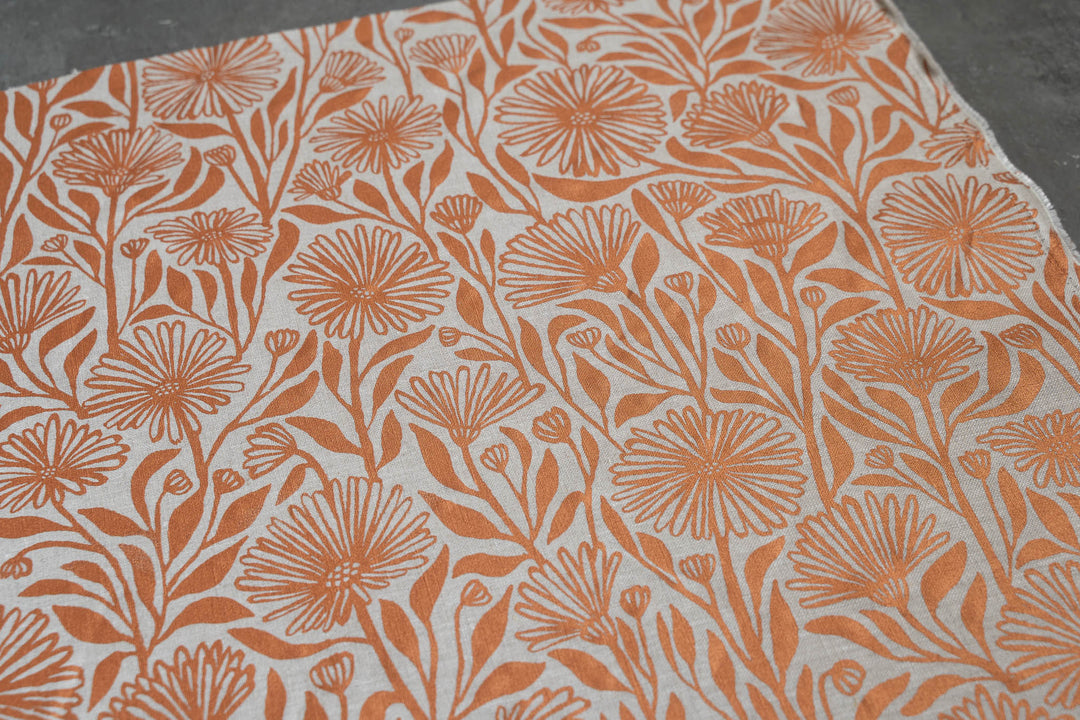 Native Daisy in Copper on Oatmeal Midweight