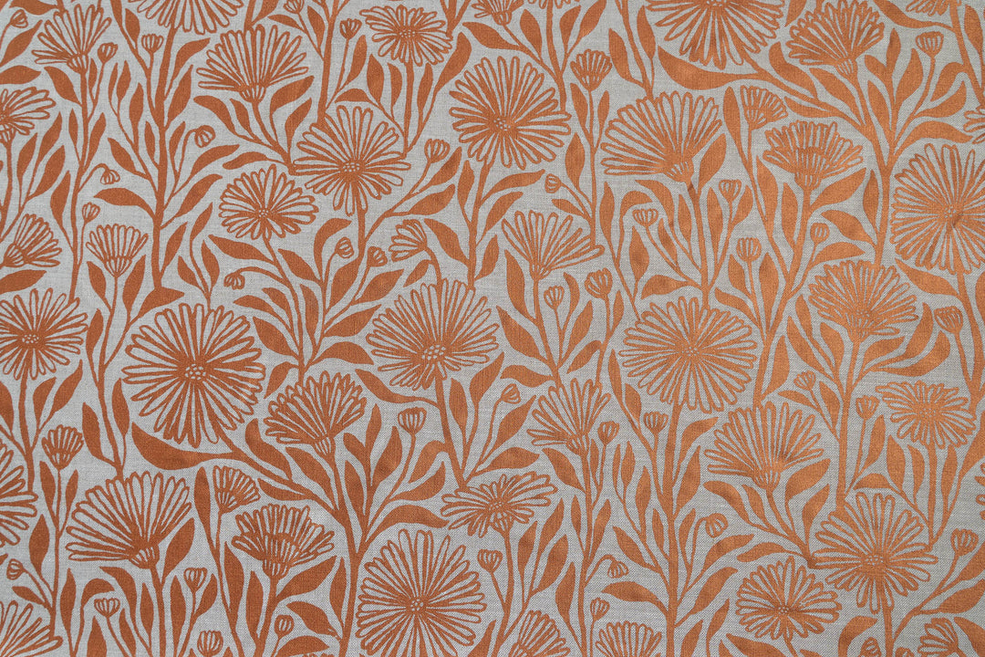 Native Daisy in Copper on Oatmeal Midweight