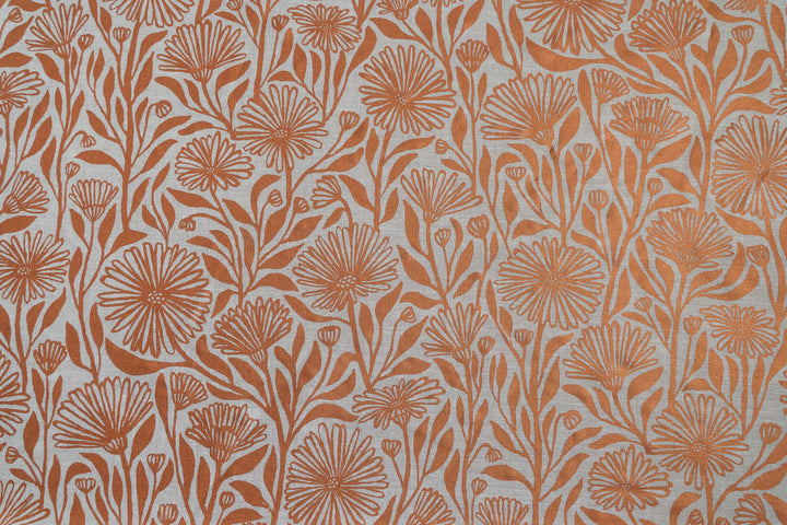 Native Daisy in Copper on Oatmeal Midweight