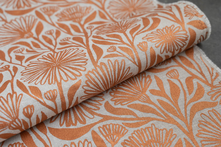 Native Daisy in Copper on Oatmeal Midweight