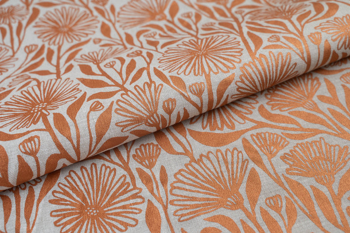 Native Daisy in Copper on Oatmeal Midweight