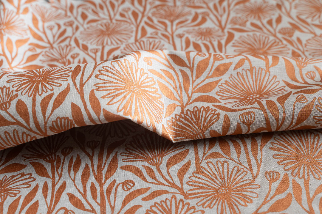 Native Daisy in Copper on Oatmeal Midweight
