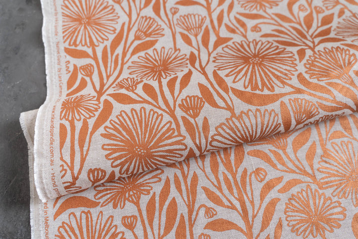 Native Daisy in Copper on Oatmeal Midweight