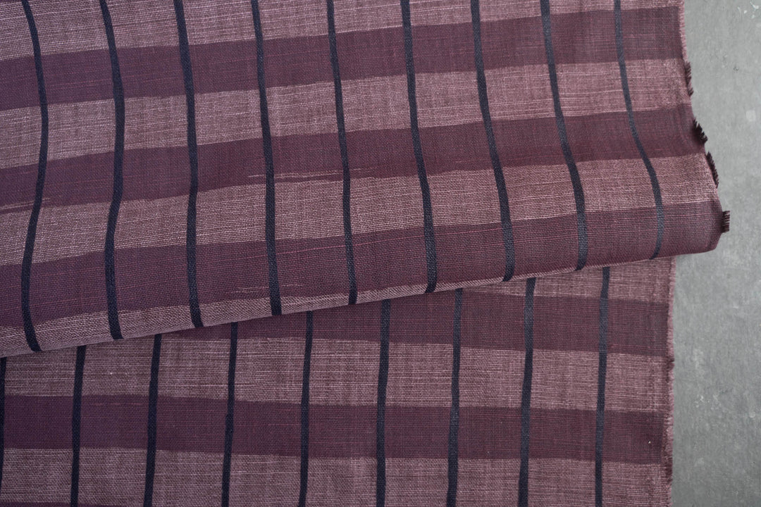 Stripe Check in Tasman & Davidson's Plum on Plum Heavyweight