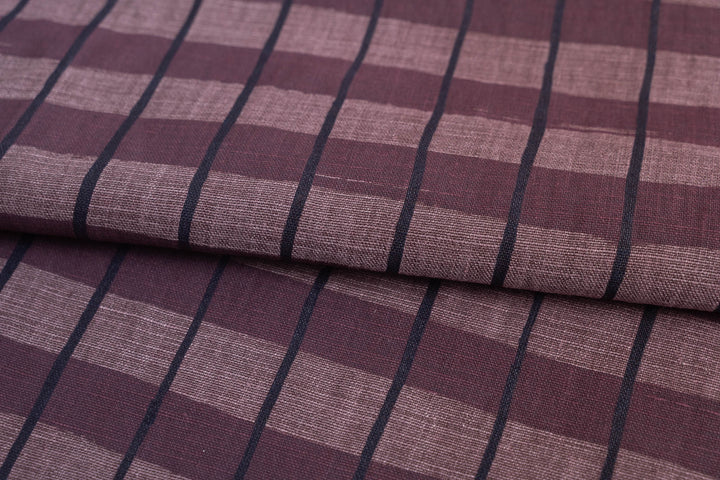 Stripe Check in Tasman & Davidson's Plum on Plum Heavyweight