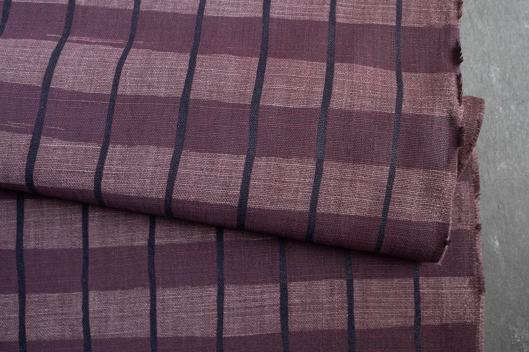 Stripe Check in Tasman & Davidson's Plum on Plum Heavyweight