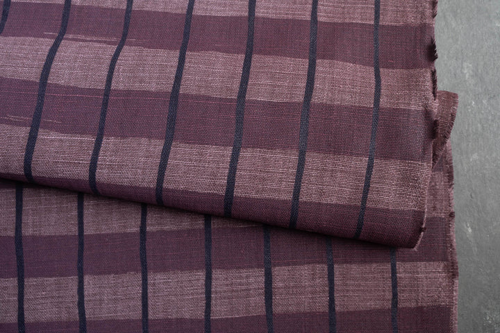 Stripe Check in Tasman & Davidson's Plum on Plum Heavyweight