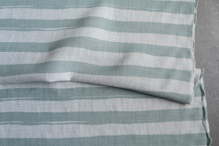 Horizon Stripe in Saltbush on Mint Heavyweight