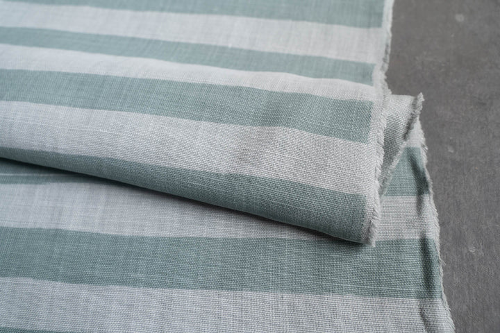 Horizon Stripe in Saltbush on Mint Heavyweight