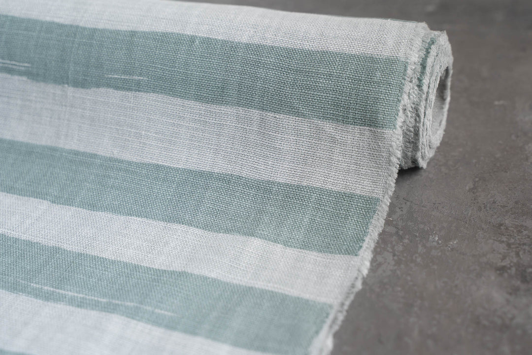 Horizon Stripe in Saltbush on Mint Heavyweight