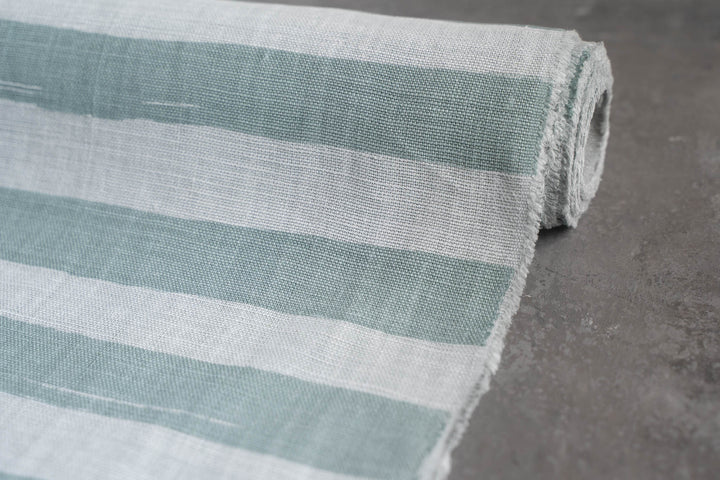 Horizon Stripe in Saltbush on Mint Heavyweight
