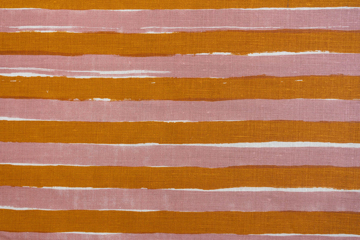 Horizon Stripe in Rose & Turmeric on Off-White Heavyweight